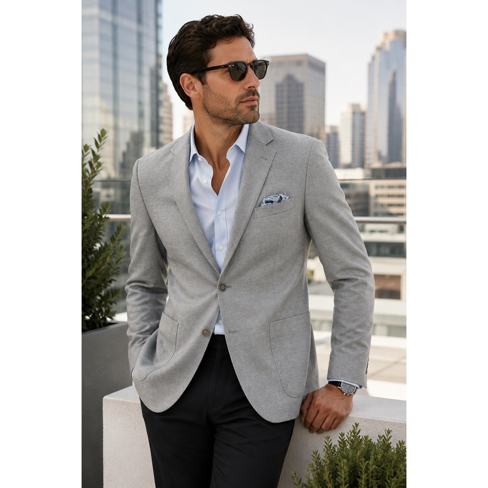 Reaction Kenneth Cole Gray Techni-Cole Blazer Sport Coat 49L
